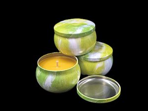 Konteiner svece metāla "Marmora zaļa"