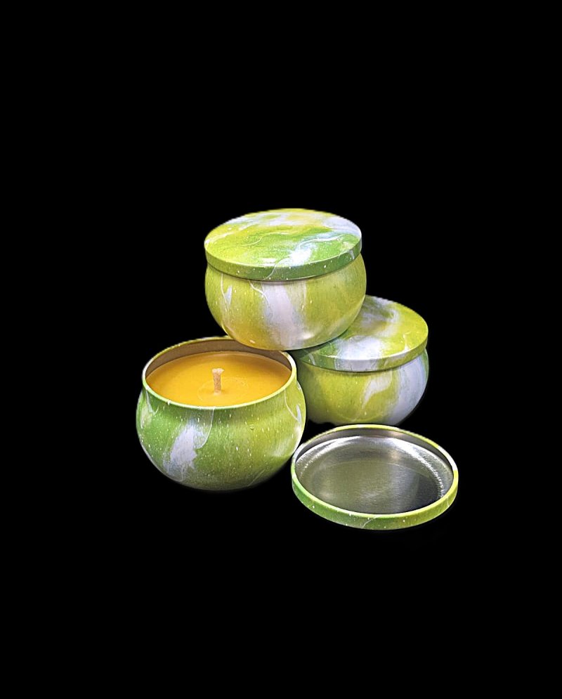 Konteiner svece metāla "Marmora zaļa"